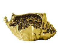 ZEPFJHE Flexible Ceramic Accessories Tray with Conch Shaped Holder for Countertop Dresser Bathroom Styling Conch Shaped Ceramic Jewelry Tray