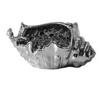 ZEPFJHE Flexible Ceramic Accessories Tray with Conch Shaped Holder for Countertop Dresser Bathroom Styling Conch Shaped Ceramic Jewelry Tray