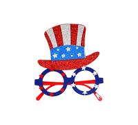 ZEPFJHE Fourth Of July Glasses Red Blue And White Flag Prints For Independence Day Parties And BBQs Patriotic