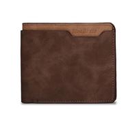 ZEPFJHE Frosted ID-Card Holder Multi-Slot Card Case Pocket Wallet Retro PU Leather Trifold Purse Credit Card