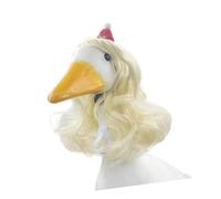 ZEPFJHE Geese Dog Celebration Headpiece Long Curly Hairstyle Themed Outfit Synthetic Hair Simple Curly Hair Pet Headpiece
