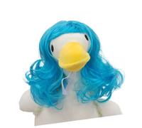 ZEPFJHE Geese Dog Celebration Headpiece Long Curly Hairstyle Themed Outfit Synthetic Hair Simple Curly Hair Pet Headpiece