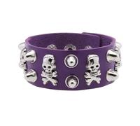 ZEPFJHE Gothic Revivals PU Cuff Showcasing Intricate Skull Designs And Edgy Rivet Accent For Alternative Fashion Wide PU Leather Skull