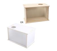 ZEPFJHE Hamster Wood Bathroom House Clear View Bath Container Sauna Sand Litter Box For Junior Chipmunk Gerbil Easy To Clean