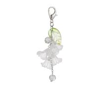 ZEPFJHE Handmade Acrylic Keyring Flower Leaf Lobster Clasp Keychain Blossom Pendant Key Chain Floral Key Rings Women Jewelry, As Described, as described