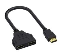 ZEPFJHE HDTV Splitter 1 Male To 2 Female For Double Screen 1080P Suitable For Computers Projectors Office Gaming Systems Male To Female