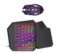 ZEPFJHE High Feedbacks Mechanical Gaming Keyboards for Single Hand Use with Colorful Illuminations Adjustable DPI Comfort Wrist Rest Stable Connection DPI