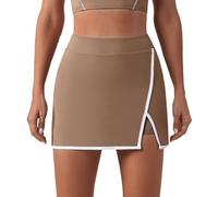 ZEPFJHE High Waist Fitness Skort Build in Shorts Wicking Spandex for Women Comfortable Workout Gym Dance Pilates Lightweight Gym Skirt