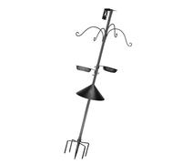 ZEPFJHE Impermeable Bird Feeding Station with Detachable Net Dishes and Decorative Fasteners 25mm Diameter Metal Bird Supplier Post with Base