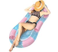 ZEPFJHE Inflatable Water Floating Bed with Sequins, Extra Thick, B