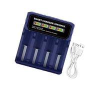 ZEPFJHE Intelligent 4 Bay Charging Dock Overcharge Prevention Reverse Installation for 21700 26650 32650 Batteries Telescopic Design Charging