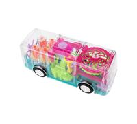 ZEPFJHE Interactive Gear Bus Toy, Musical Light Up Car with Rotation, Educational Learning Vehicle for Toddler Motor Skill Parent Child Interaction Learning Vehicle