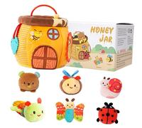 ZEPFJHE Interactive Plush Honeypot Toy for Toddler Cognitive Development with Teether Texture Design Education Activity Doll Educational Acitivty Toy
