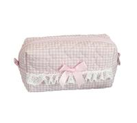 ZEPFJHE Lace Cotton Pencil Case Large Pen Pouches Big Capacity Pencils Organiser Travel Cosmetic Bag for Office School Supplies Large Capacity Pencil Pouches