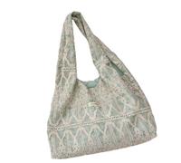 ZEPFJHE Large Capacity Canvas Toted Bag Reusable Grocery Cloth Lace Shoulder With Inner Pockets For Travel Shopping Reusable Grocery Cloth Bag