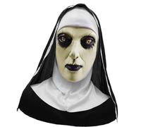 ZEPFJHE Latex Nun With Terror Themed Face Detail Ideal For Halloween Festivals Themed Gatherings And Cosplay Enthusiasts Latex Blend Horror