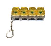 ZEPFJHE LED Light Up 4 Mechanical Keycap Clickers Toy Portable Stress Relief Keychain for Office Desk Travel Friendly Keycaps