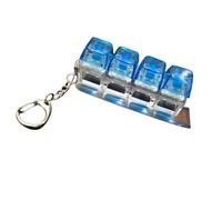 ZEPFJHE LED Light Up 4 Mechanical Keycap Clickers Toy Portable Stress Relief Keychain for Office Desk Travel Friendly Keycaps