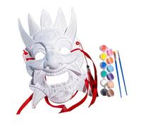 ZEPFJHE Light in The Darks Blanks Nuo Operas DIYS Blanks Paintable White Masquerade Mardi Gras Gifts Paintable with Pigment Drawing Brush
