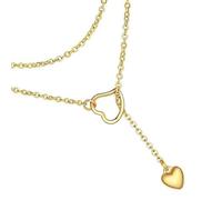 ZEPFJHE Long Necklace For Women With Heart Drops Versatile With Accent Unique Clavicle Chain Adornment Drop