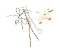 ZEPFJHE Lovely Bows Keyring PU Keychain Creative Car Chain Sausage Dog Keyrings Hanging Ornaments Bag Charm For Woman Bows Keyrings Sausage Dog Keychain Charm Lovely Chain For Decoration