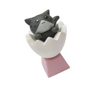 ZEPFJHE Lovely Kitten Game Keycap Crossed Stem Handmade Office Gaming Accessory Mechanical Keyboards Animal Keycaps Eggshell Kitten Keycap