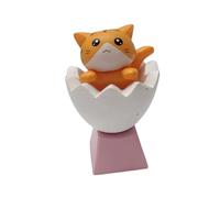 ZEPFJHE Lovely Kitten Game Keycap Crossed Stem Handmade Office Gaming Accessory Mechanical Keyboards Animal Keycaps Eggshell Kitten Keycap