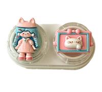 ZEPFJHE Lovely Lenses Case and Suction Stick Applicator for Soft Lenses Removal Tool Portable Case with Tweezers