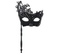 ZEPFJHE Masquerade Venetians Halloween Mardi Gras Costumes Party Ball Prom With Stick Half Face Masque For Adult Kids Masquerade