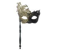ZEPFJHE Masquerade Venetians Halloween Mardi Gras Costumes Party Ball Prom With Stick Half Face Masque For Adult Kids Masquerade