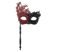 ZEPFJHE Masquerade Venetians Halloween Mardi Gras Costumes Party Ball Prom With Stick Half Face Masque For Adult Kids Masquerade