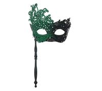ZEPFJHE Masquerade Venetians Halloween Mardi Gras Costumes Party Ball Prom With Stick Half Face Masque For Adult Kids Masquerade