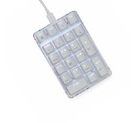 ZEPFJHE Mechanical Numeric Keypad 21Key Miniture Numpad With Blue Switches And White Backlights For Enhances Gaming Mechanical Numeric Keypad