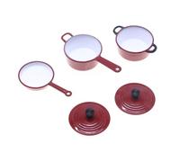 ZEPFJHE Metal Coatinged Tiny Cookware Set Realistic Kitchen Accessories for Model House Scenes & Kids Craft Model Projects Doll House Miniature Pots