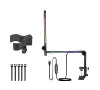 ZEPFJHE Microphone Boom Arm With Light Multi Directional Adjustable Desktop Mic Stand Heavy Duty Microphone Stand Adjustable Boom Arm