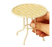 ZEPFJHE Miniature Garden Iron Table and Chairs Set 3PCS 1/12 Scale for Realistic Outdoor Doll Displays Easy Clean Dollhouses Patios Furniture