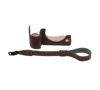 ZEPFJHE Model-Specific Camera Half Case with PU, Coffee color WITH ROPE | Leather Lower-Body Coverage
