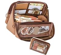 ZEPFJHE Multi Layered Pencil Case with Handle High Capacity Pencil Pouches Pen Case Detachable Organizers Bag for Students