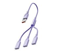 ZEPFJHE Multi Port USB2.0 Type C Adapter 3 Device Charging for Computer Car Home Office and Metal Multi Charging Adapter for Laptop