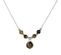 ZEPFJHE Natural Eyes Stone Necklace With Leather Strap Everyday Wear Necklace Fashion Jewelry For Elegant And Stylish Women Unique Fashion Accessory