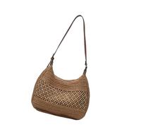 ZEPFJHE Natural Woven Straw Shoulder Bag For Beach Vacation Lightweight Practical Friendly Casual Handbag For Various Occasion Festival Essential Bag