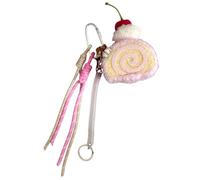 ZEPFJHE Novelty Bag Ornament Keychain Fun And Unique Keyring Keyring Bags Accessory With Furry Cake Designs For Gifting Soft Plush