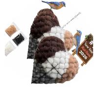 ZEPFJHE Of 2 Heart Shaped Wild Bird Nesting Helper Hanging Decor for Garden Outdoor with Refillable Fiber Iron Bird Ornament