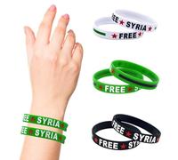 ZEPFJHE Pack Of 2 Delicate Silicone Wristbands With Syrian Flags For Expressing For Peace And International Causes Global Awareness Jewelry