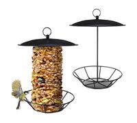 ZEPFJHE Pack of 2 Weatherproof Metal Hanging Bird Feeders with Protective Coating for Outdoor Garden Yard Decoration Bird Watching Feeder
