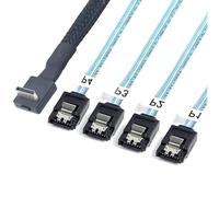 ZEPFJHE PCIExpress SFF 8611 4i To 4pcs 7P Cable 90 Degree Angled PCIE Connection For External GPU And Solid Disk EGPU Solid Disk Connection