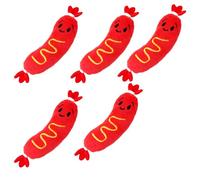 ZEPFJHE Pet Squeaky Toy Teething Toy Sausage Shape Molar Pet Chew Teeth Cleaning Interactive Reward Molar Game for Puppies Plush Sausage Shape Teething Plush Toy Teeth Chewer Game Teeth Care