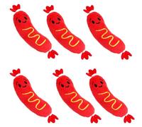 ZEPFJHE Pet Squeaky Toy Teething Toy Sausage Shape Molar Pet Chew Teeth Cleaning Interactive Reward Molar Game for Puppies Plush Sausage Shape Teething Plush Toy Teeth Chewer Game Teeth Care