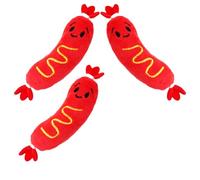 ZEPFJHE Pet Squeaky Toy Teething Toy Sausage Shape Molar Pet Chew Teeth Cleaning Interactive Reward Molar Game for Puppies Plush Sausage Shape Teething Plush Toy Teeth Chewer Game Teeth Care