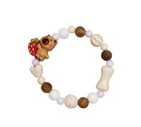 ZEPFJHE Playful Ceramic Bear With Unique Aesthetic Collection Everyday Jewelry For Casual Outfits And Couples Casual Ceramic Beaded